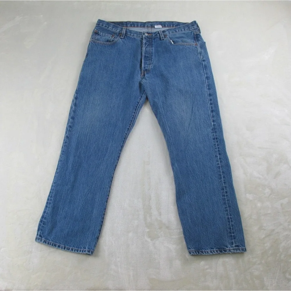 Levi's 501 Pants Mens 38 Blue Denim‎ Jeans Buttonfly Straight Pockets 38X30